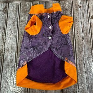 Dog Puppy Halloween Spider Web Skeleton Purple Orange Shirt Costume Clothing